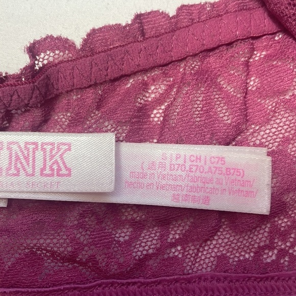 LAST ONE!! Victoria's Secret Pink Lightly Lined Floral Lace Bralette Size Small - Picture 4 of 12